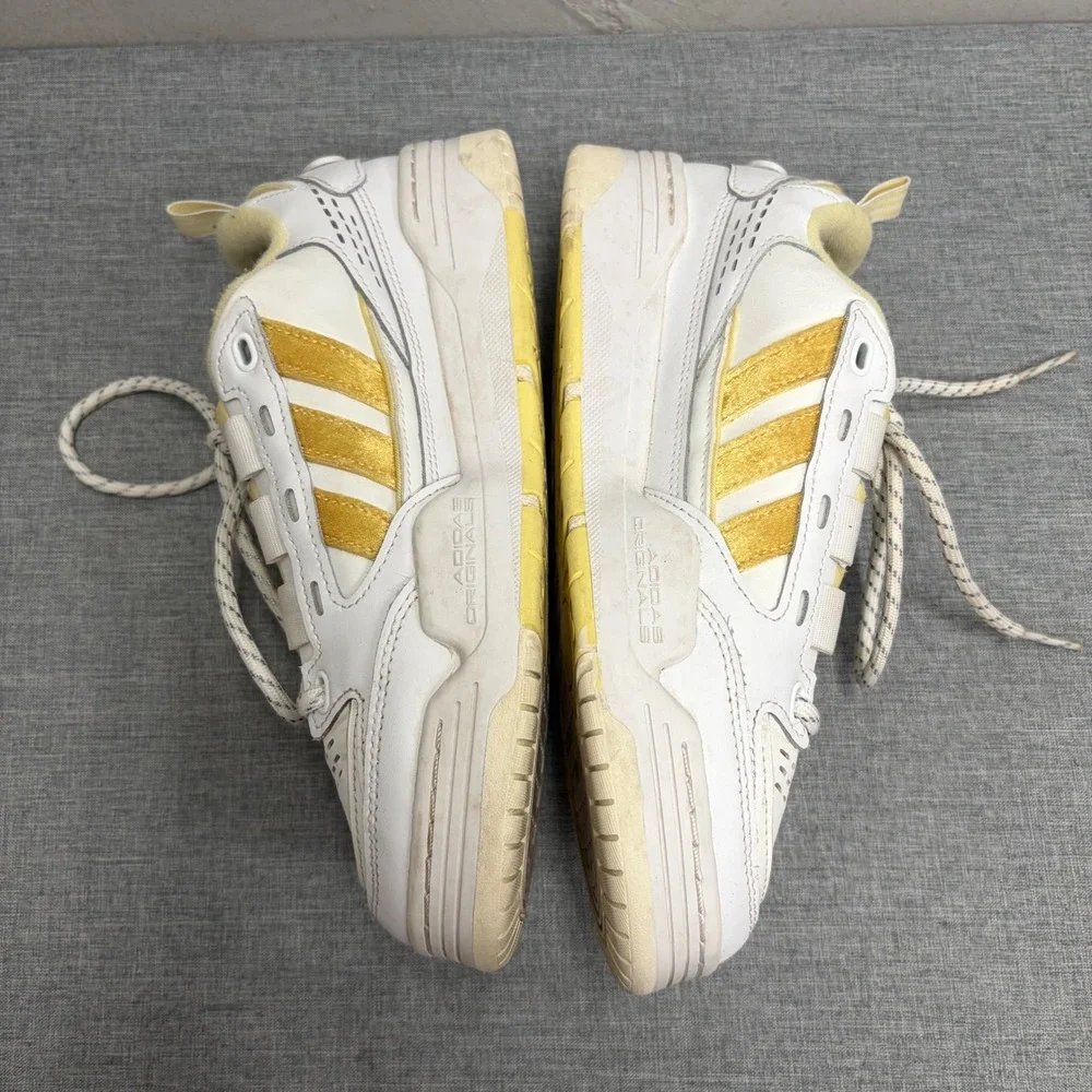 Adidas ADI2000 Sneakers Womens 7.5 White Yellow GZ7203 Chunky Y2K Skate Shoes